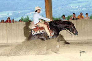 Horizon Big Step, Quarter Horse en pleine action dans un concours