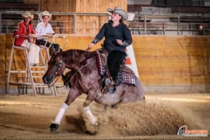 Charlotte Reynaud lors d'un concours de Reining