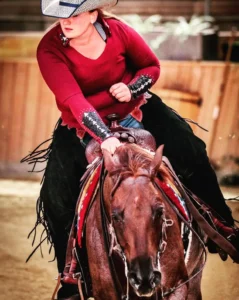 Charlotte Reynaud lors d'un concours de Reining