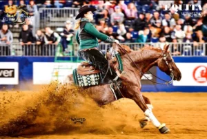 Charlotte Reynaud lors d'un concours de Reining
