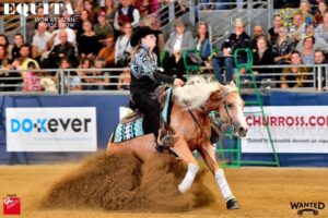 Morgane Bohu en concours sur un cheval Reining